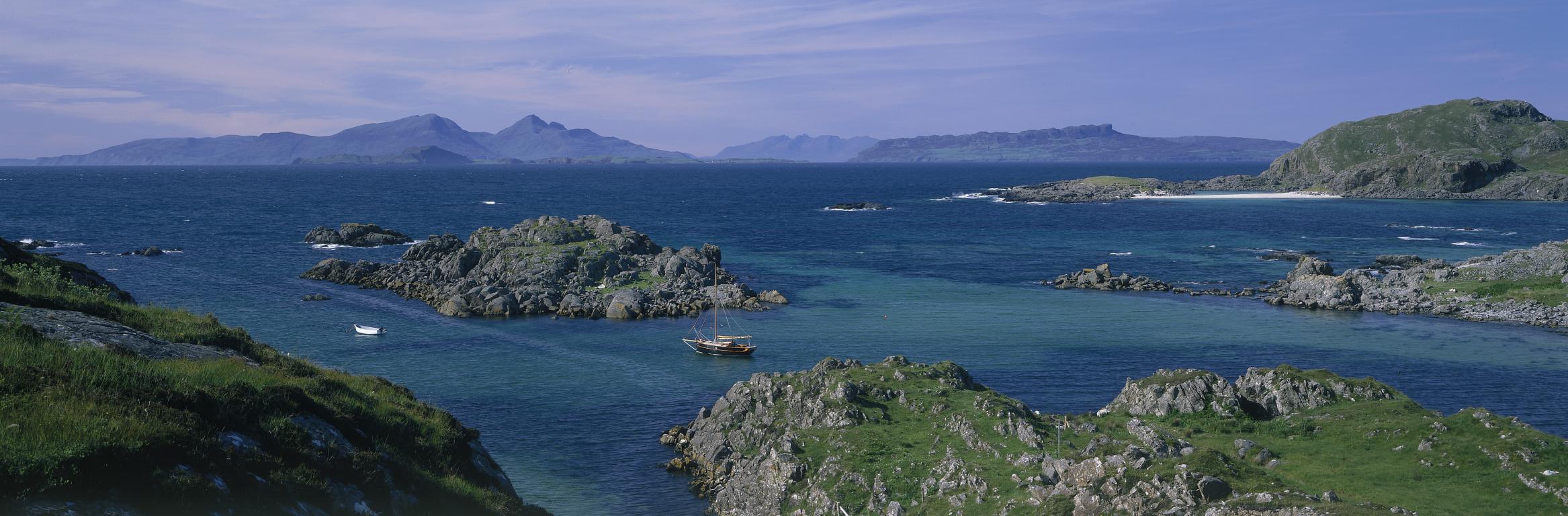 Ardnamurchan Coastline looking out to the Small Isles. (Credit: VisitScotland/ Paul Tomkins)