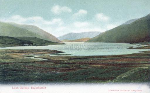 Postcard featuring a painting of Loch Ericht, Dalwhinnie