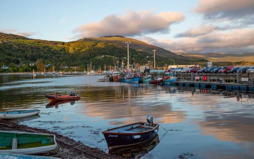 Ullapool Harbour, Wester Ross, one end of the geopark.