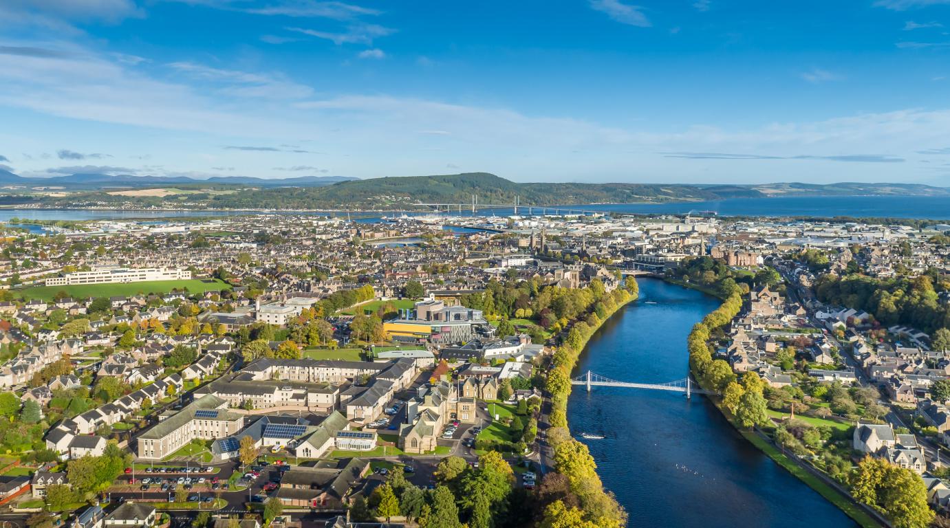 Inverness, a vibrant city full of creativity. (Credit: Airborne Lens)