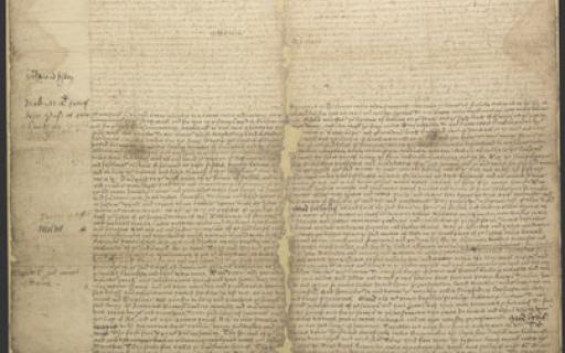 The Great Charter of Inverness written in black ink on now dull brown, aged white paper.