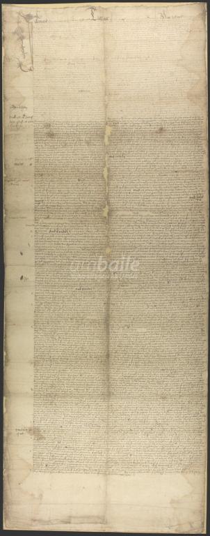 The Great Charter of Inverness written in black ink on now dull brown, aged white paper.