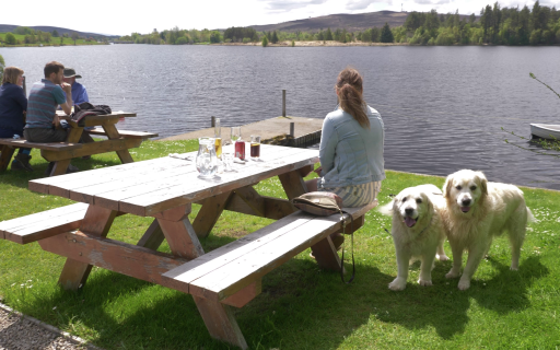 The pier outside Lairg is the perfect place to enjoy the tranquil surroundings.